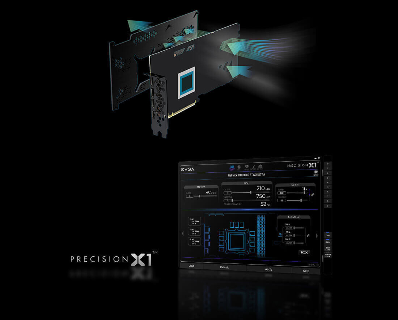 EVGA FTW3 ULTRA GeForce RTX 3080 Video Card, LHR 12G-P5-4877 EVGA FTW3 ULTRA GeForce RTX 3080 Video Card, LHR 12G-P5-4877
